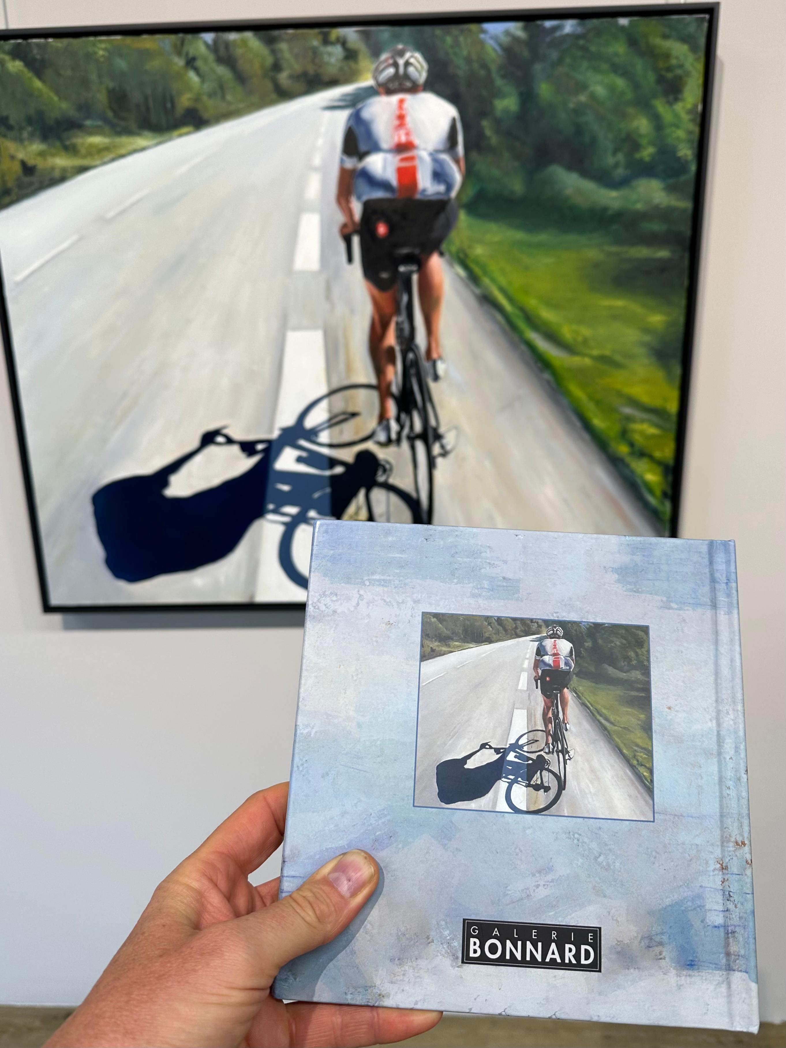 Radfahren- 21. Jahrhundert Zeitgenössisches Gemälde eines männlichen Radfahrers 4