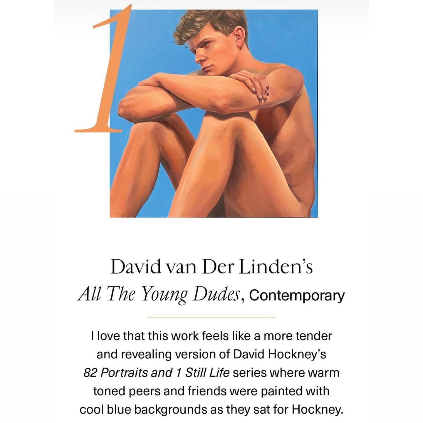 Dieses Gemälde war die Nummer 1 von 1stDibs-Kuratorin Brooke Wise  Favorit. Sie nannte es: eine zartere und offenere Version von David Hockneys 82 Porträts und einem Stillleben. 
Ein schönes Kompliment für unseren Künstler David van der
