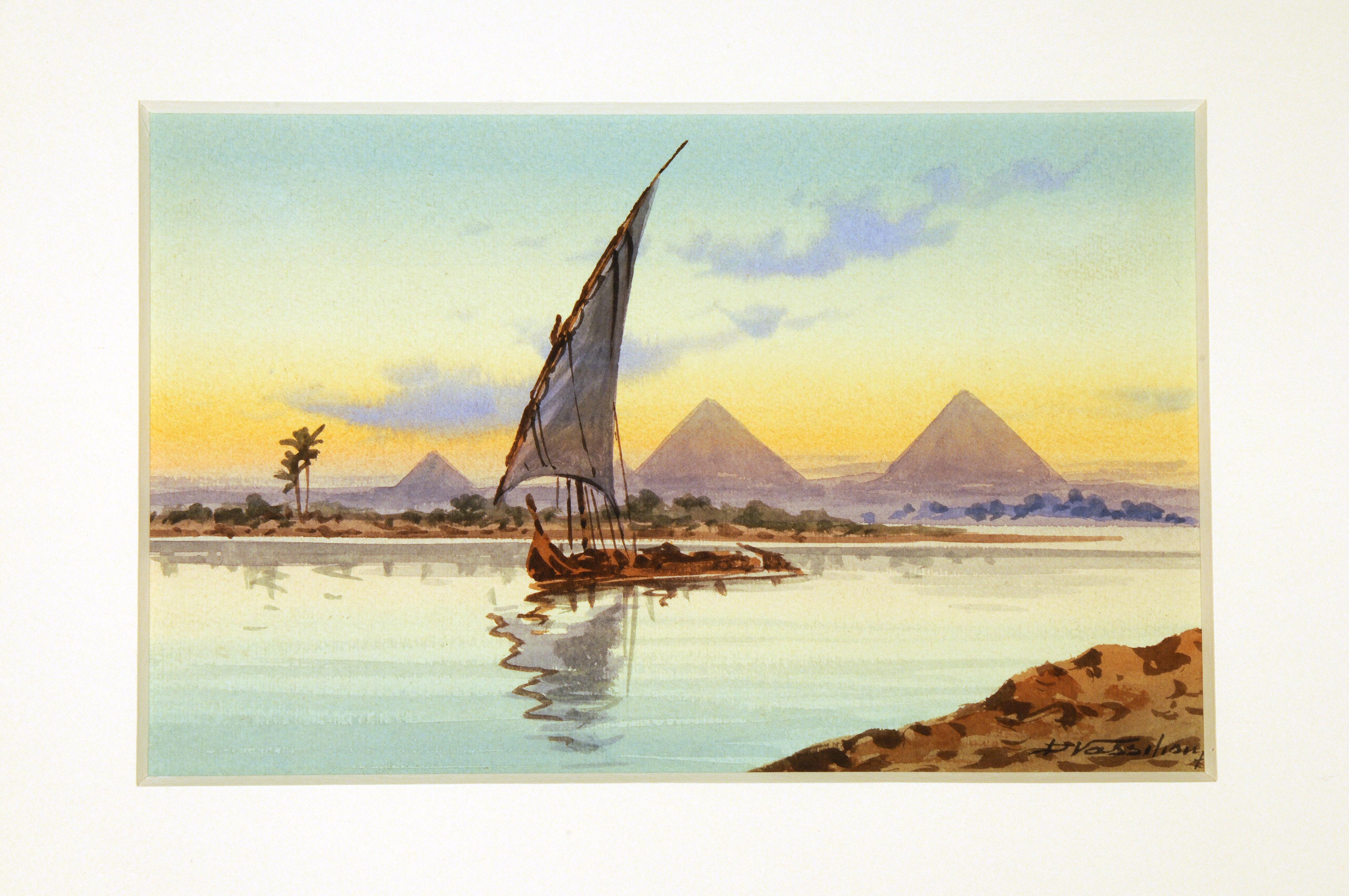Segeln auf dem Nil – Painting von David Vassiliou