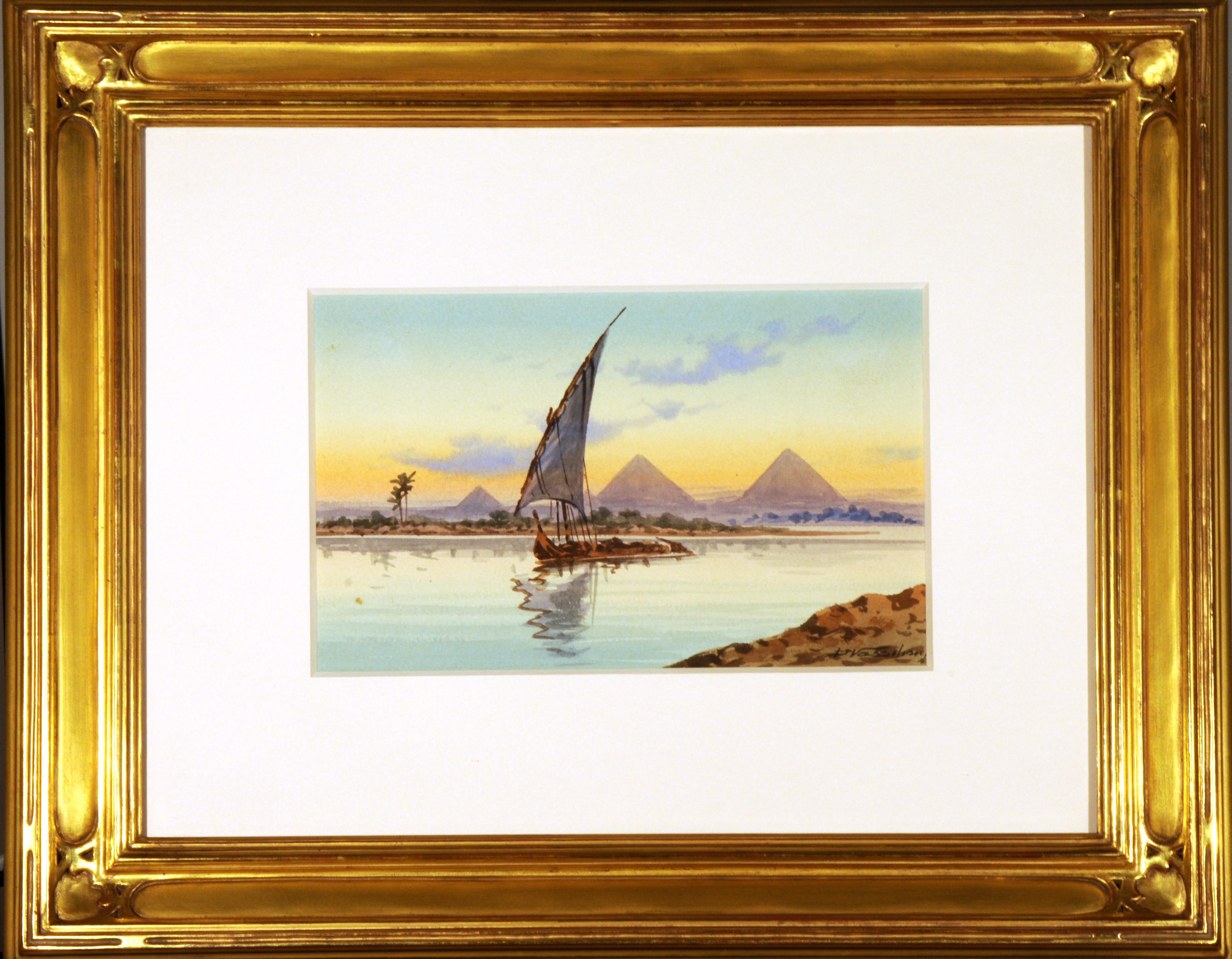 David Vassiliou Landscape Painting – Segeln auf dem Nil