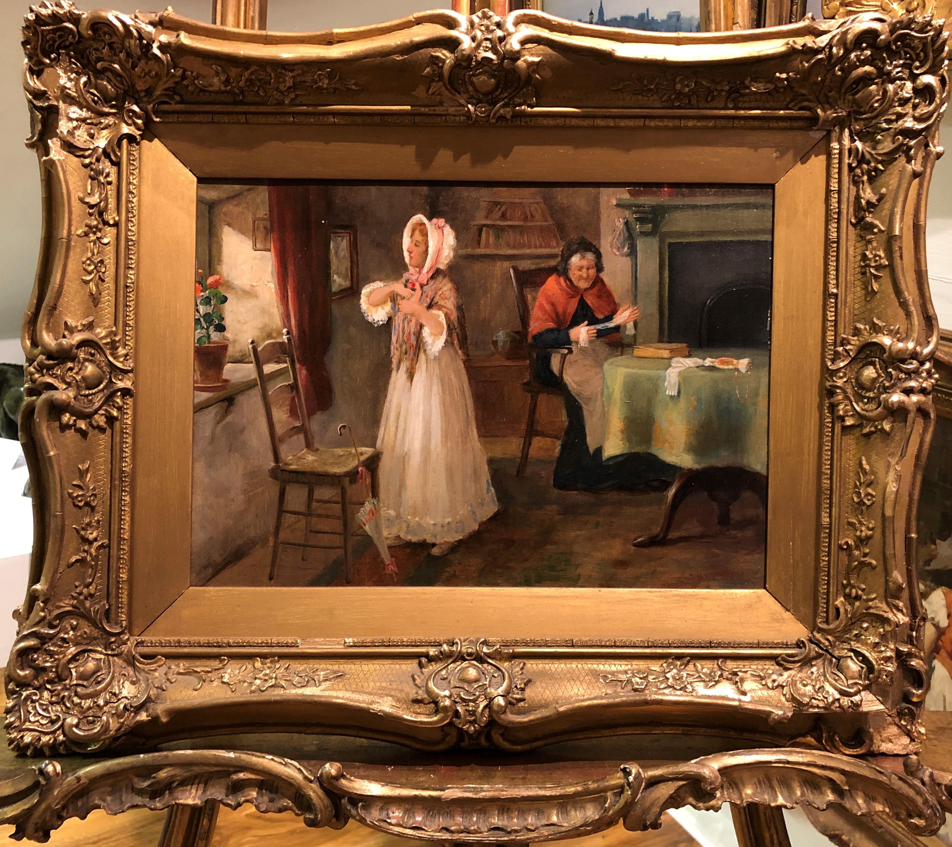 Peinture intérieure SCN BRITISH OLD MASTER OIL PAINTING FINE ORIGINAL ANTIQUE 19ème siècle  en vente 8