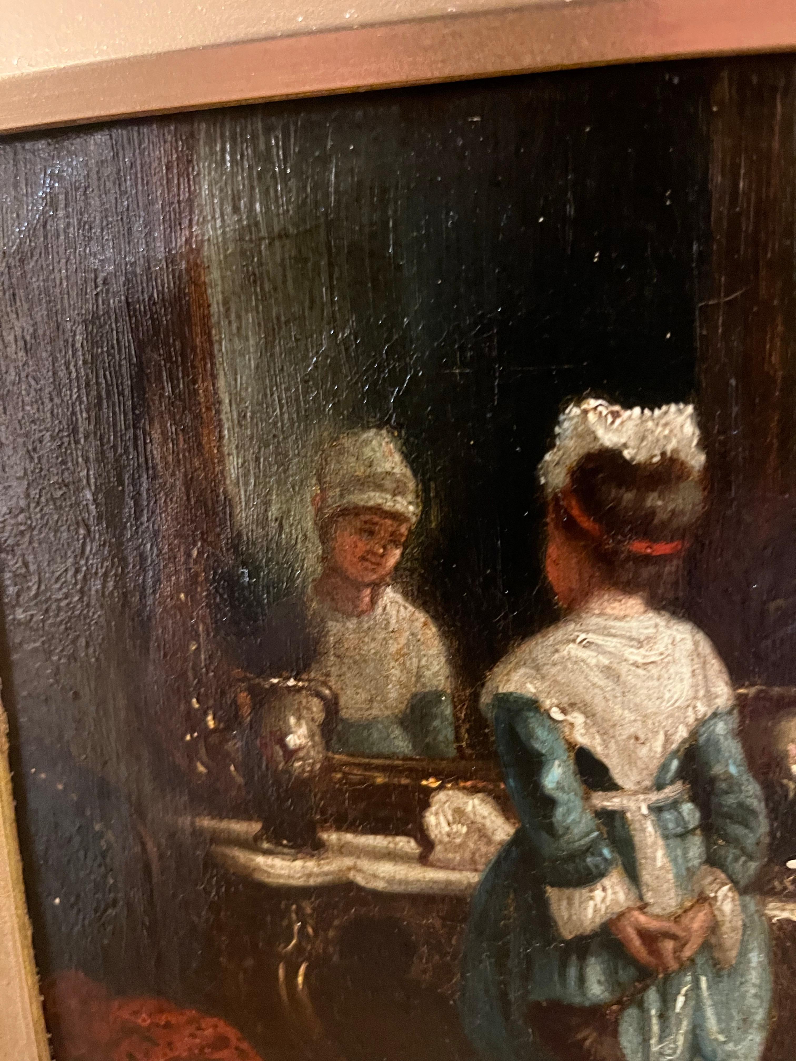 Peinture intérieure SCN BRITISH OLD MASTER OIL PAINTING FINE ORIGINAL ANTIQUE 19ème siècle - Réalisme Painting par david w haddon