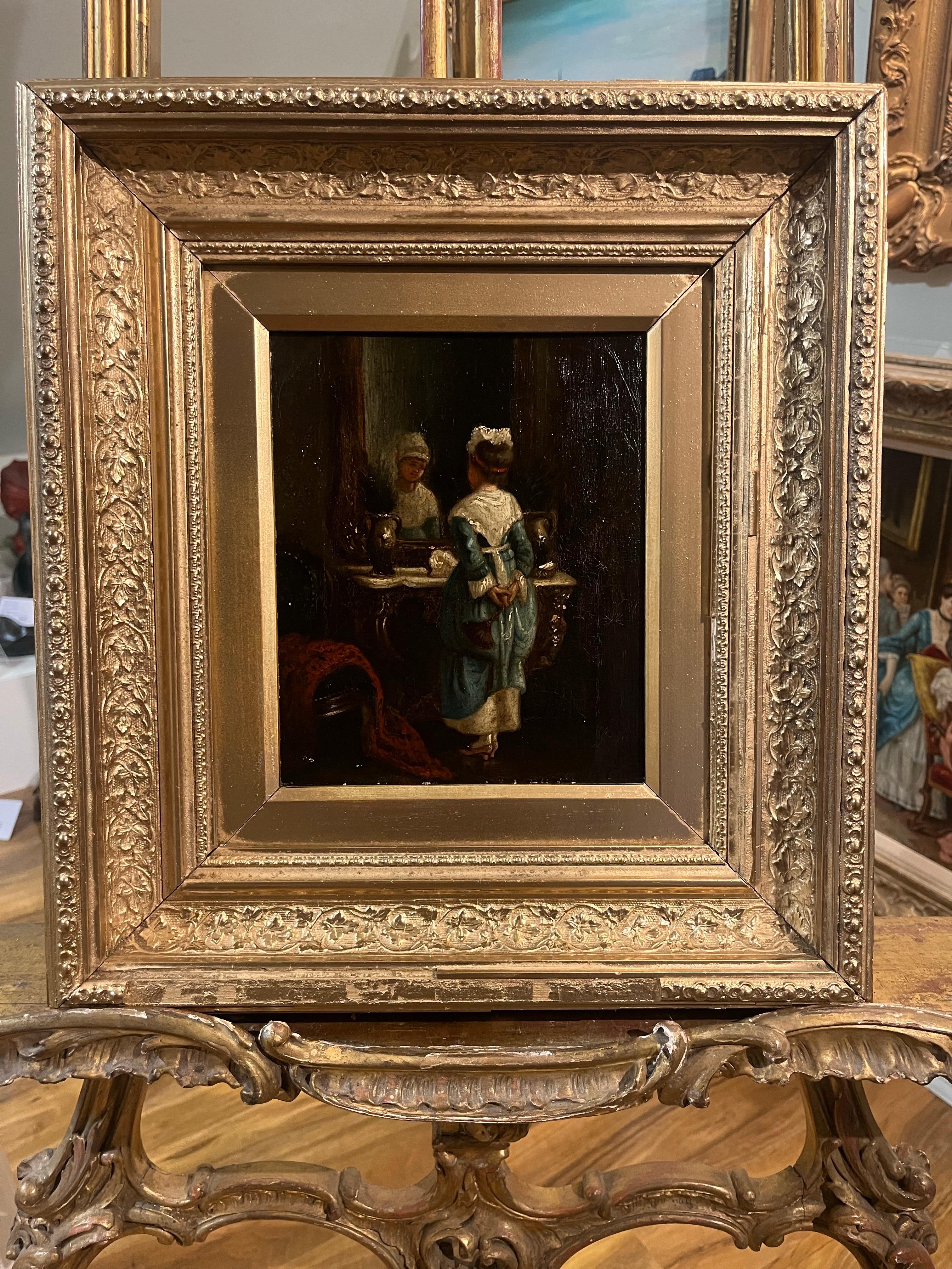 Peinture intérieure SCN BRITISH OLD MASTER OIL PAINTING FINE ORIGINAL ANTIQUE 19ème siècle - Marron Landscape Painting par david w haddon