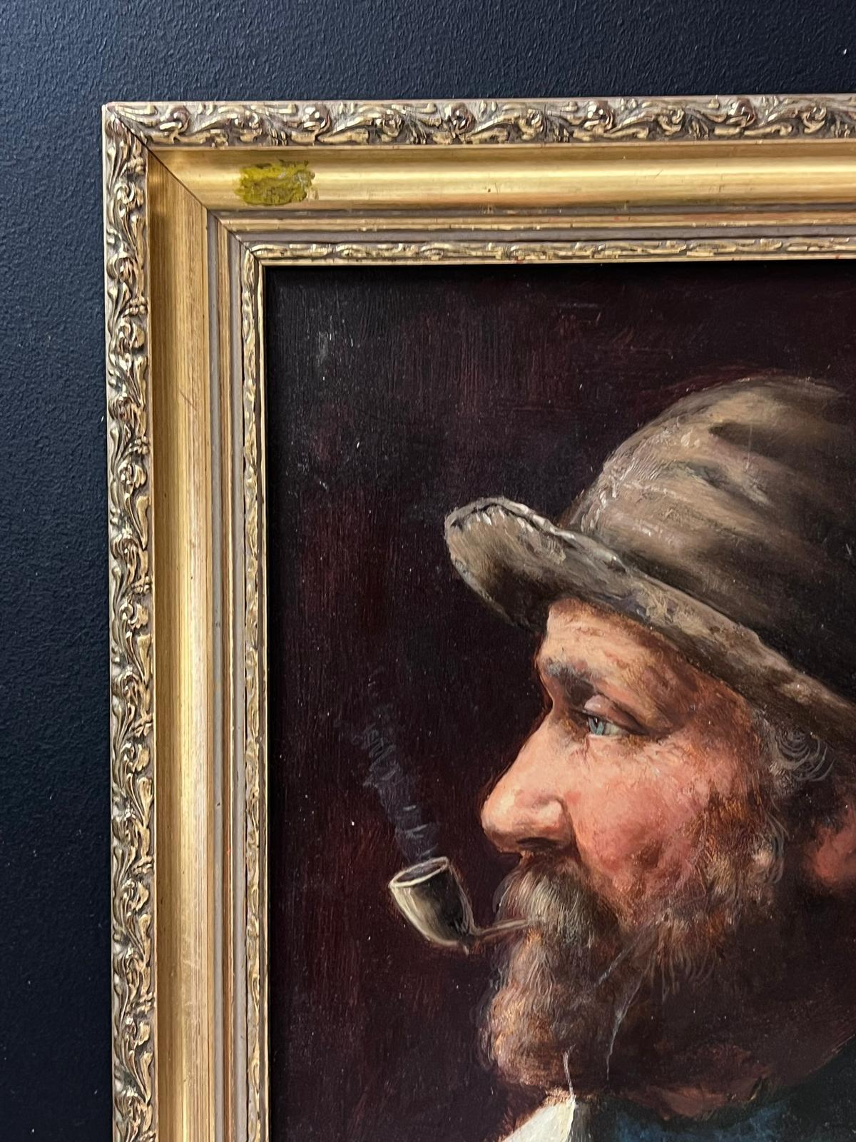 The Cornish Fisherman
Portrait of a Bearded Man with Pipe
Signed by David W. Haddon (British, fl. 1884-1918)
Oil on board, framed
Framed: 14.5 x 12 inches
Board: 12 x 9 inches
Provenance: Private collection, Cornwall, England

Condition: The
