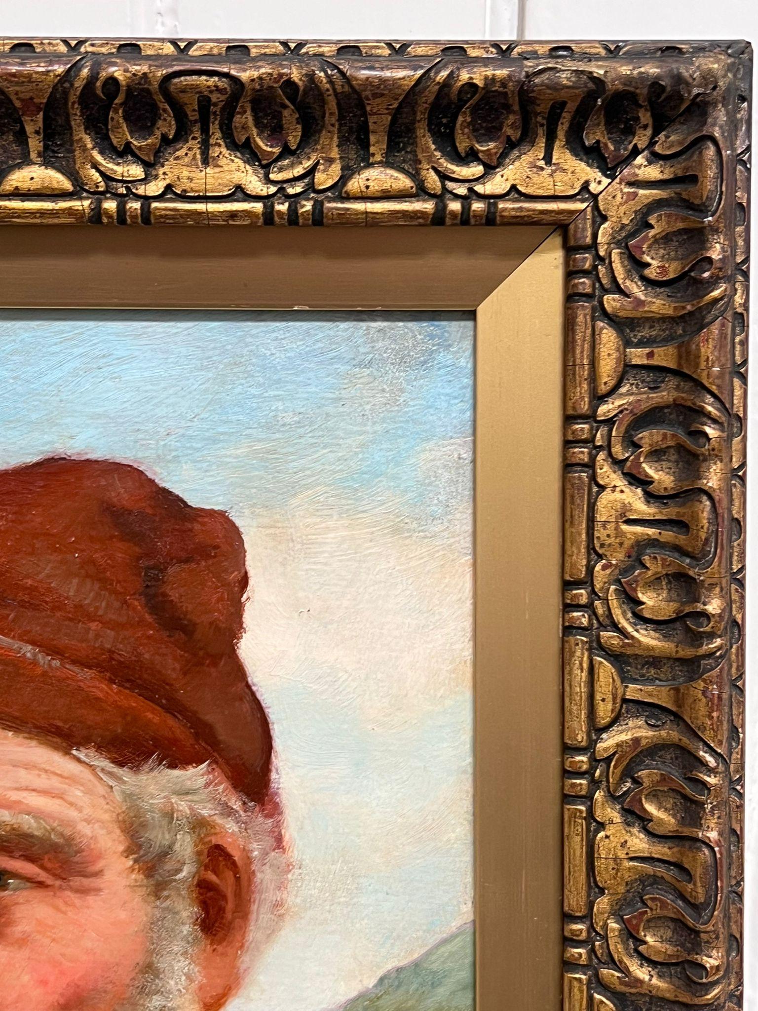 El pescador de Cornualles Pintura al óleo antigua inglesa firmada Retrato de hombre de mar en venta 6