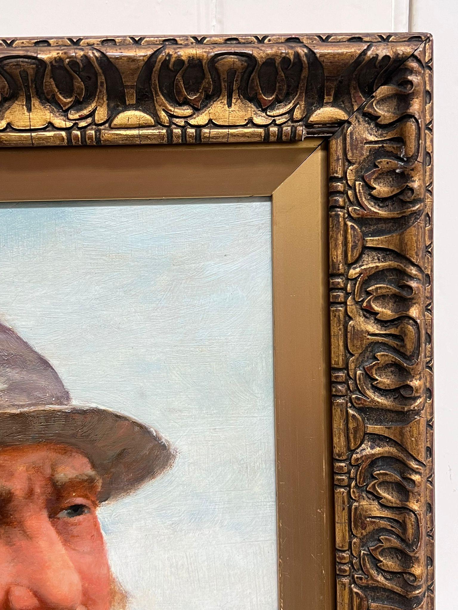 El pescador de Cornualles Pintura al óleo antigua inglesa firmada Retrato de hombre de mar en venta 1