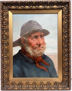 Antikes englisches signiertes Ölgemälde „The Cornish Fisherman“, Porträt eines Meeresmannes
