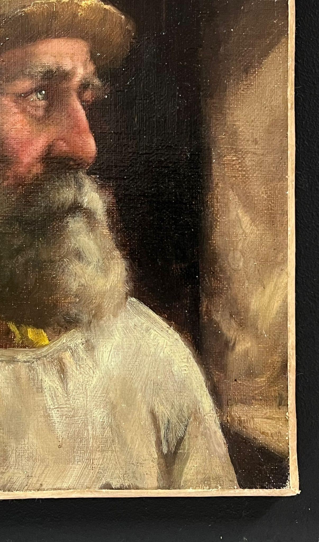 Mirando al mar
El pescador de Cornualles
Firmado por David W. Haddon (británico, floreció a finales del siglo XIX)
Óleo sobre lienzo, sin enmarcar
Lienzo: 10 x 8 pulgadas
Procedencia: Colección privada, Cornualles, Inglaterra
Estado de conservación:
