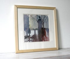 Cockspur Street - peinture à l'aquarelle contemporaine - architecture de rue de Londres