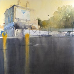 Disengaged - Contemporary Urban London Scene: Framed Watercolour on Paper
