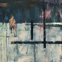 Penumbra - Scena di strada londinese contemporanea: Acquerello incorniciato