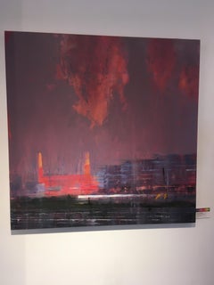 La Power Station - paesaggio urbano contemporaneo - architettura Londra Battersea - pittura