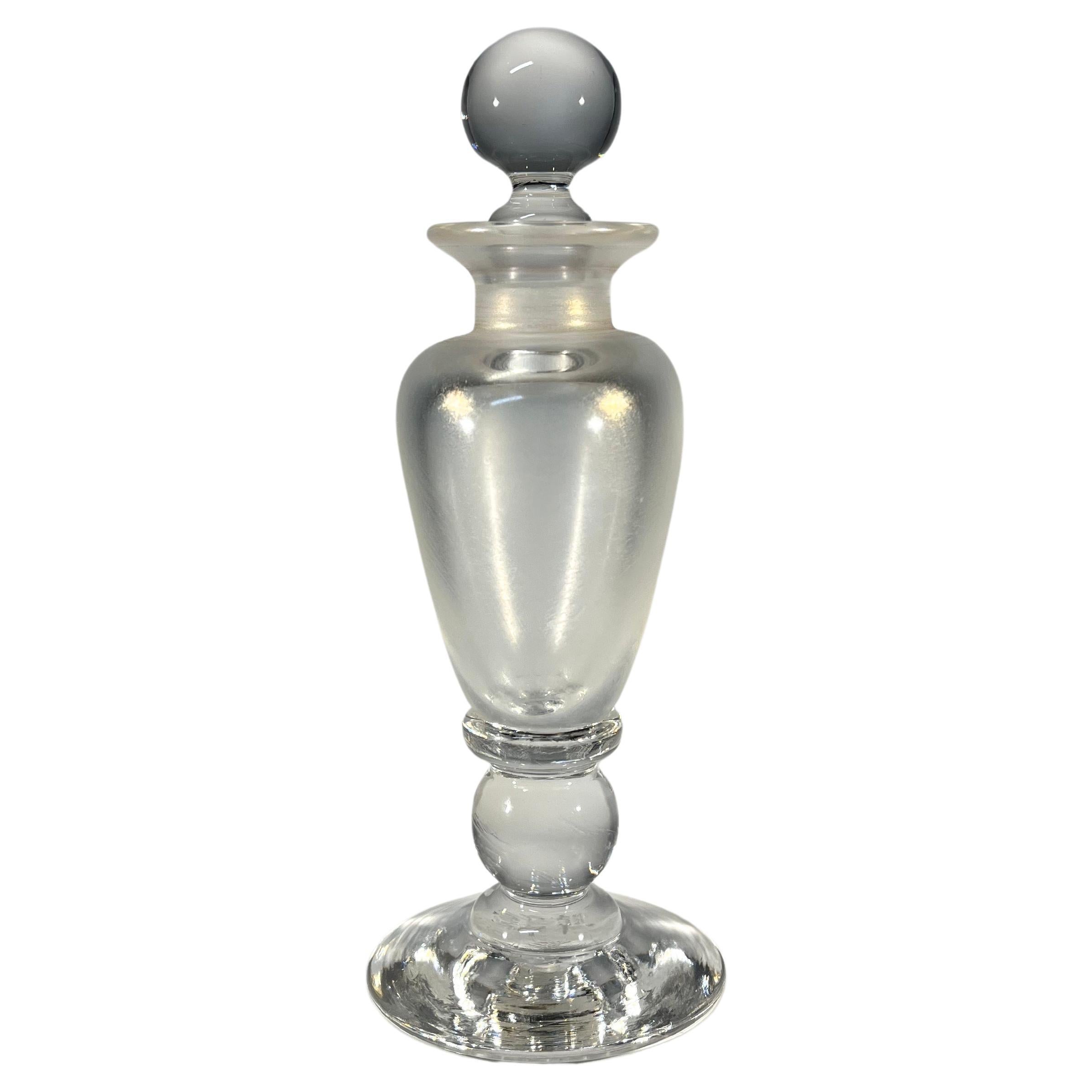 Bouteille de parfum en verre anglaise fabriquée à la main Pearlescent, David Wallace, années 1980
