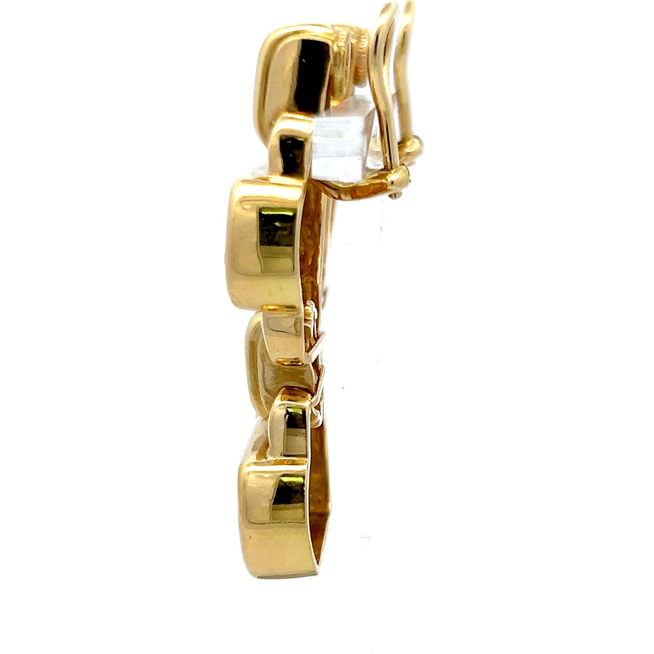 David Webb Pendants d'oreilles en or jaune 18 carats avec diamants brillants ronds de 0,84 carat Pour femmes en vente
