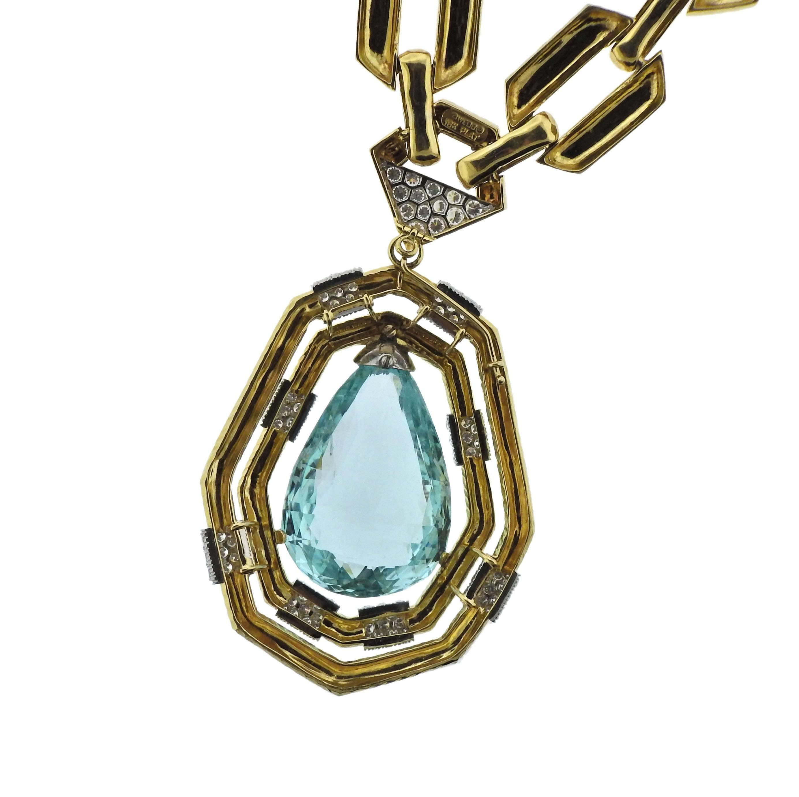 David Webb 117 Carat Aquamarine Diamond Gold Platinum Necklace Bracelet Suite 1
