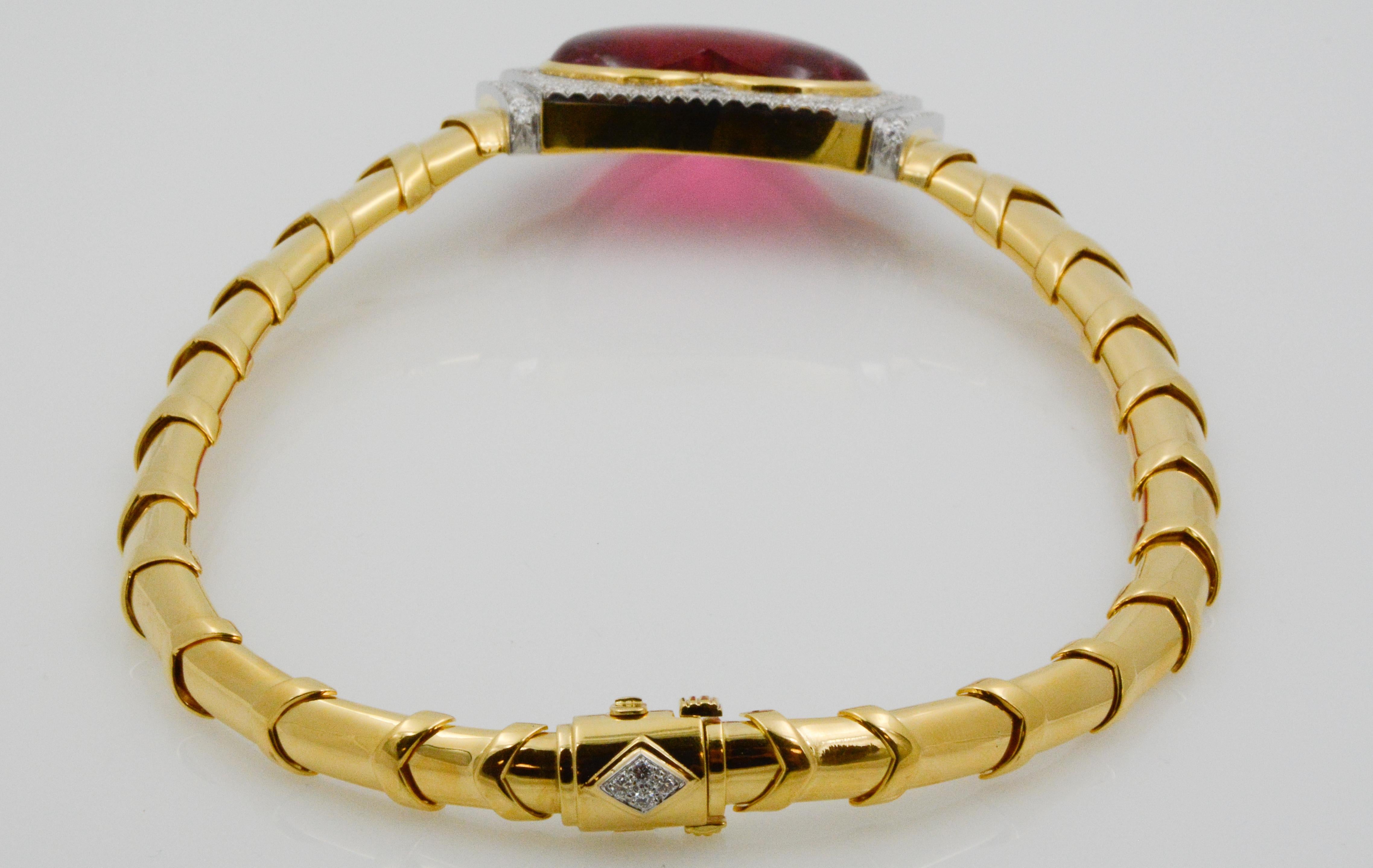Halskette aus 18 Karat Gold und Platin mit Herz-Rubellit mit Diamanten von David Webb 7