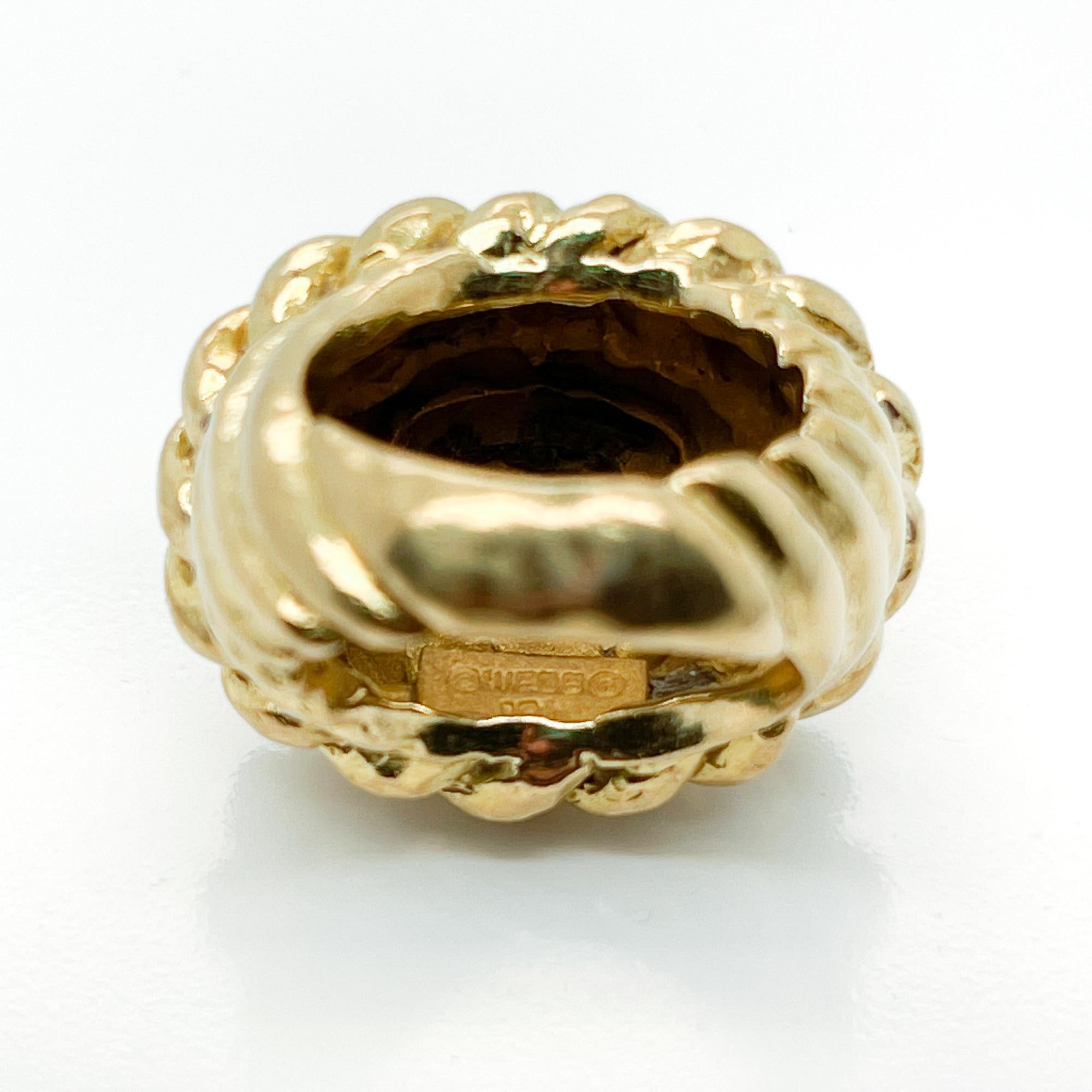 David Webb 18 Karat Gold Coiled Rope Cocktail Ring For Sale 6