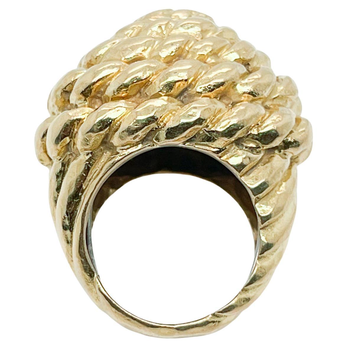 Anillo de cóctel de cuerda enrollada de oro de 18 quilates David Webb
