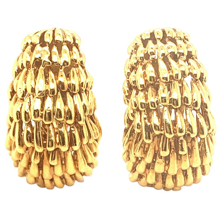 David b 18 Karat Gold Earring Clips For Sale at 1stDibs