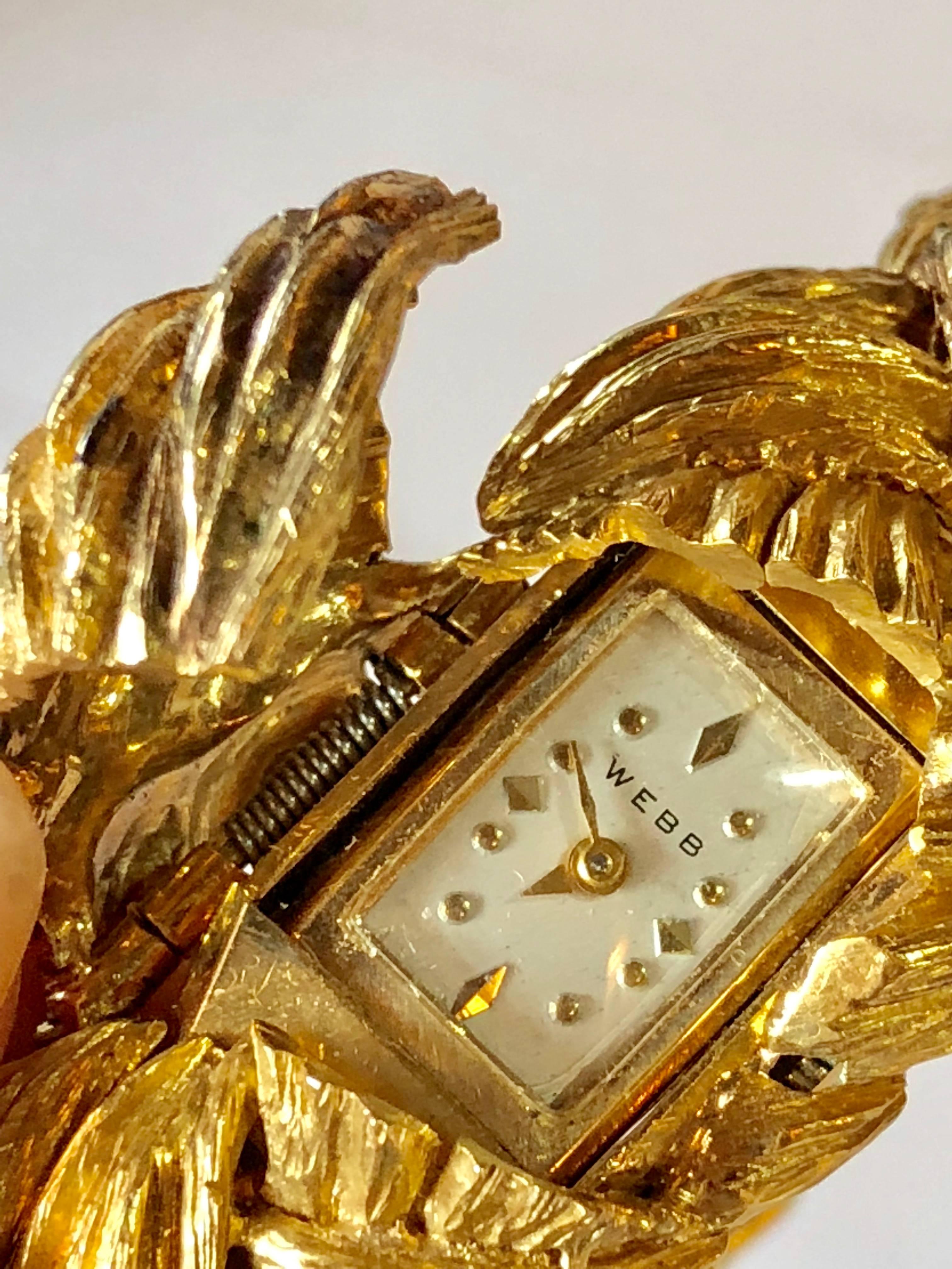 David Webb 18-Karat Gold Weave Watch Bracelet 8
