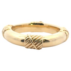 David Webb Bracelet jonc articulé en or jaune côtelé 18 carats