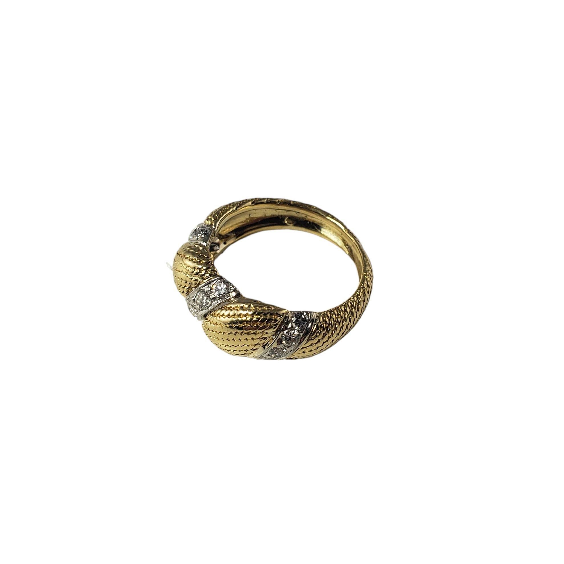 Round Cut David Webb 18 Karat Yellow Gold and Diamond Ring Size 5.5 For Sale