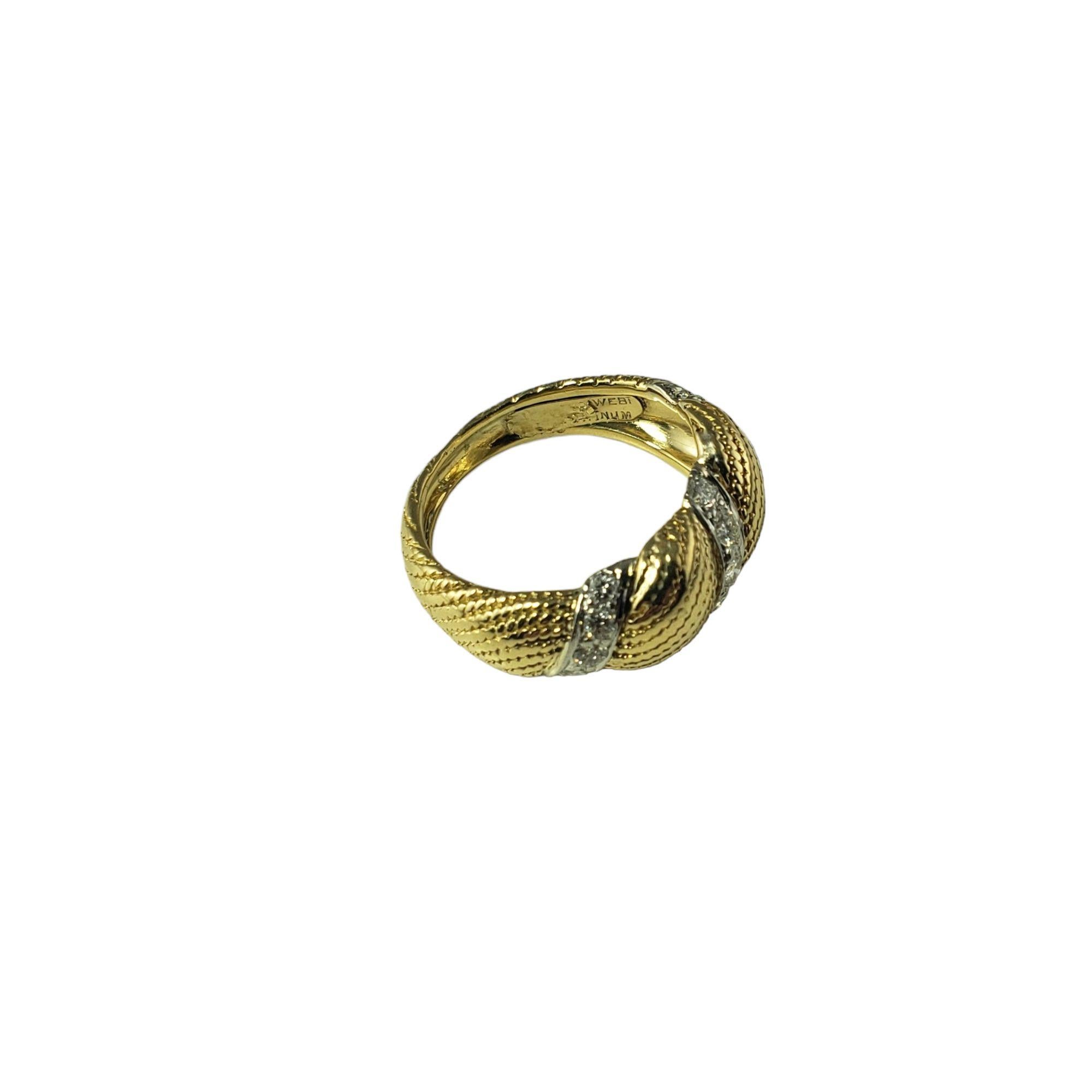 David Webb 18 Karat Yellow Gold and Diamond Ring Size 5.5 In Good Condition In Washington Depot, CT