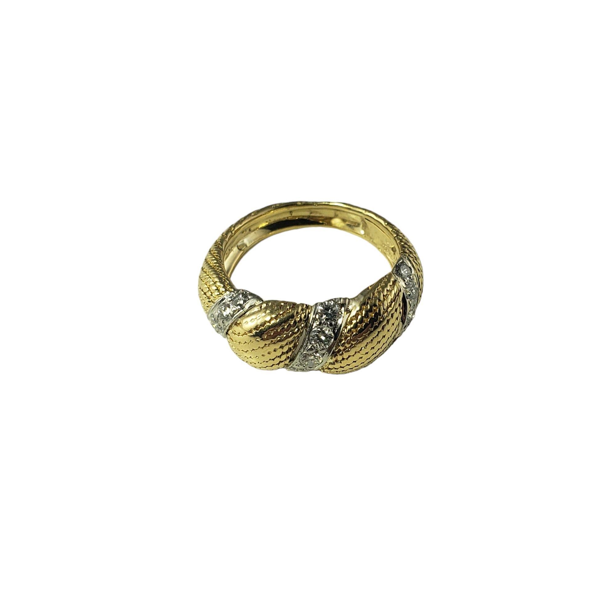Women's David Webb 18 Karat Yellow Gold and Diamond Ring Size 5.5 For Sale