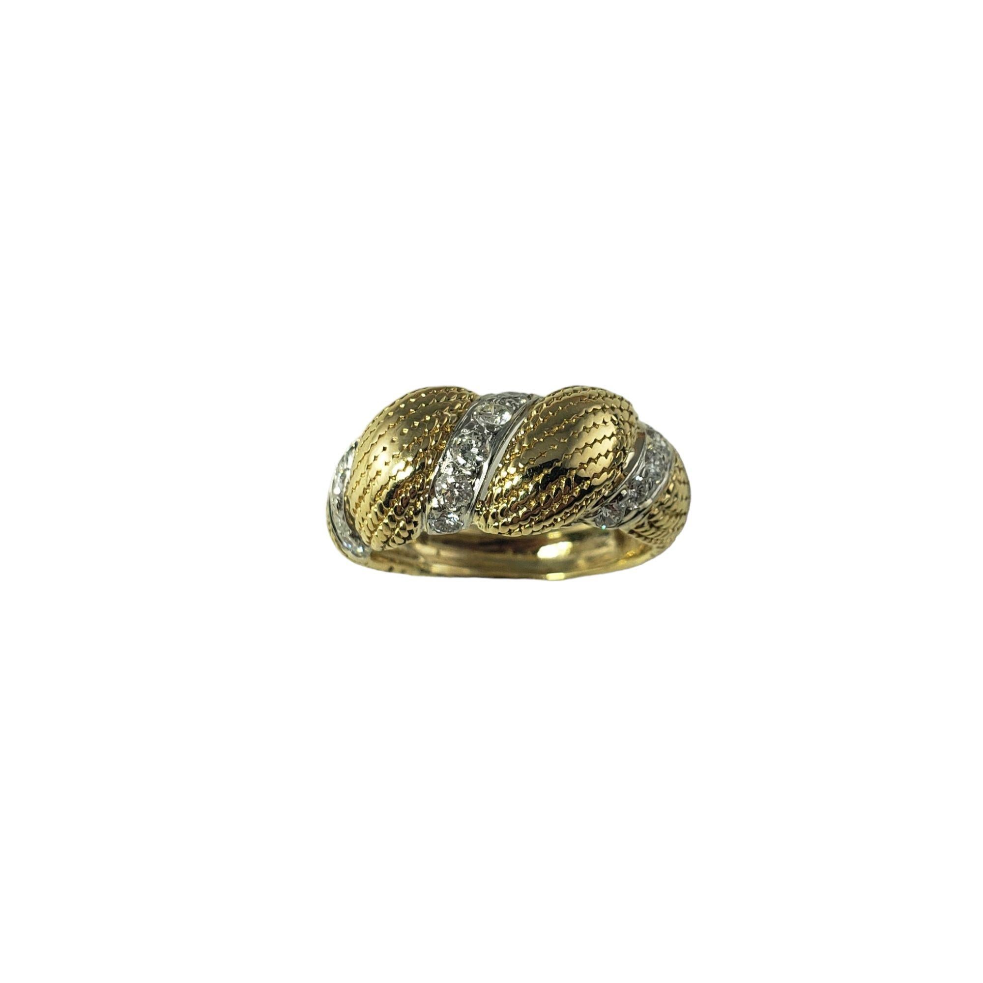 David Webb 18 Karat Yellow Gold and Diamond Ring Size 5.5 1