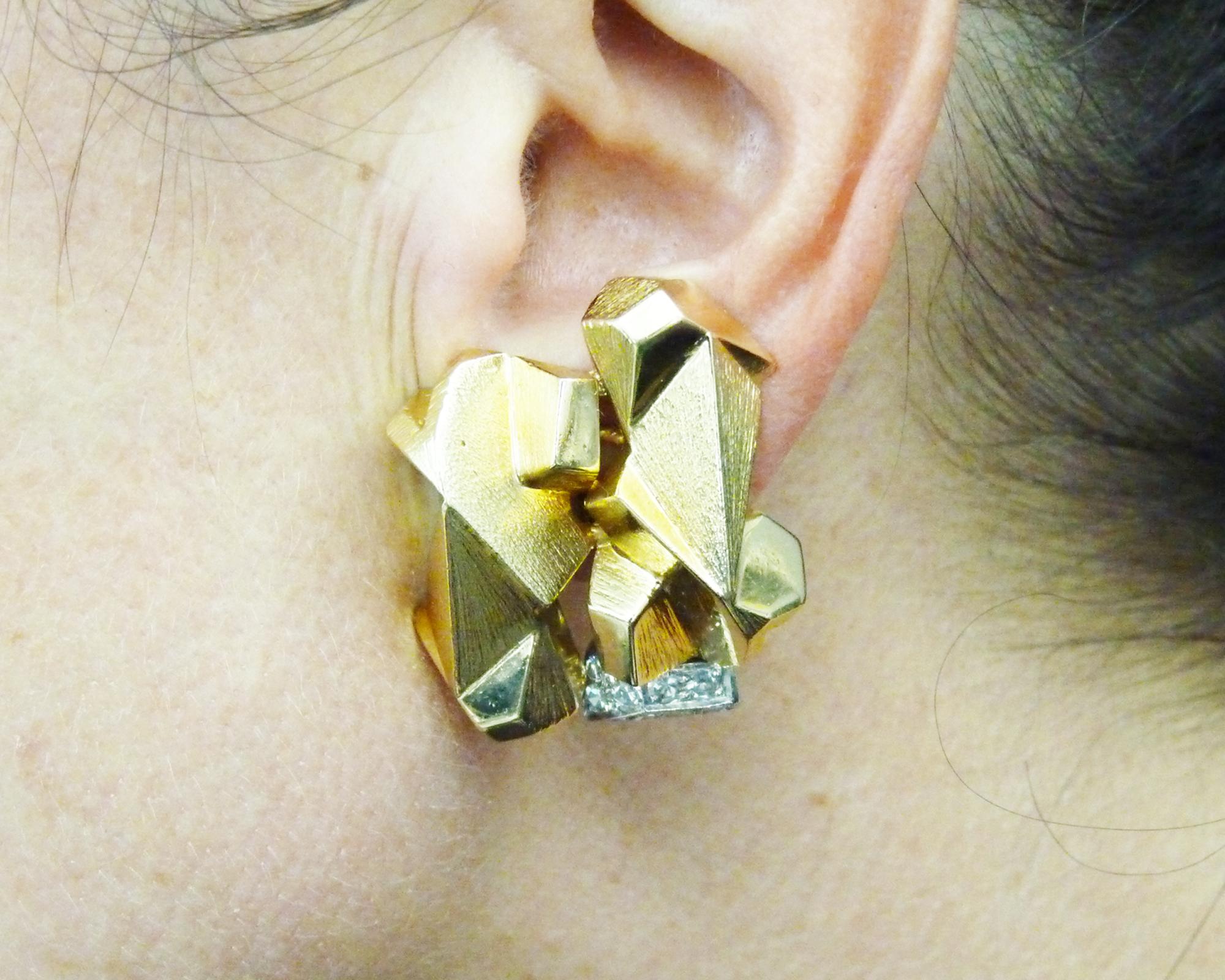 Contemporary David Webb Diamond Nugget Earrings
