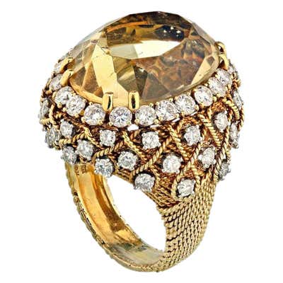 Diamond Gold Bombe Ring at 1stDibs | diamond bombe ring