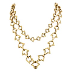 David Webb 18 Karat Yellow Gold Chain Link Necklace