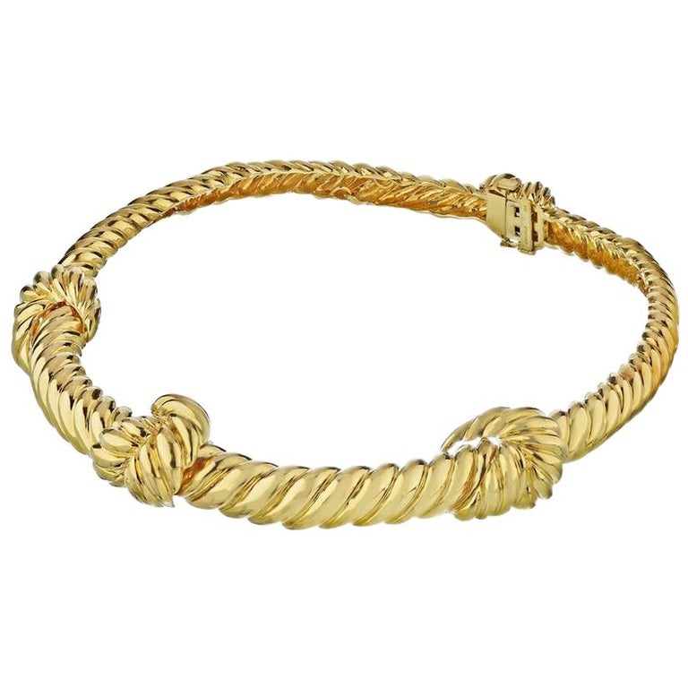David Webb 18 Karat Yellow Gold Classic Nautic Knot Necklace For Sale ...