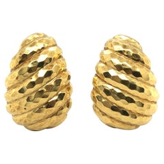 Pendientes vintage con clip de oro amarillo de 18 quilates David Webb