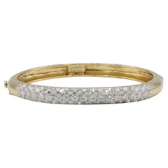 David Webb Bracciale in oro giallo 18 carati e platino con pavé di diamanti