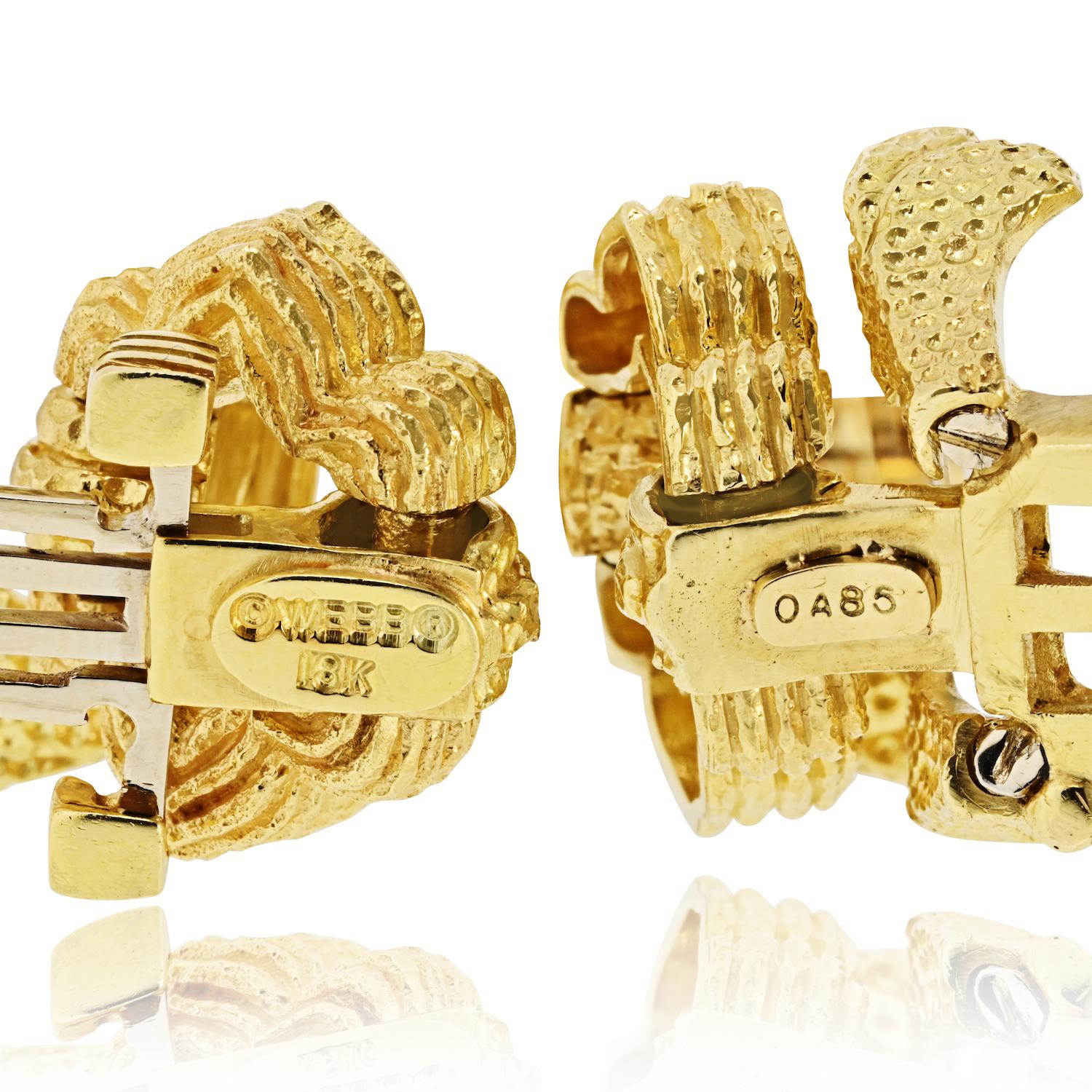 David Webb 18 Karat Yellow Gold Rock Crystal Link Bracelet en Excelente estado para la venta en New York, NY