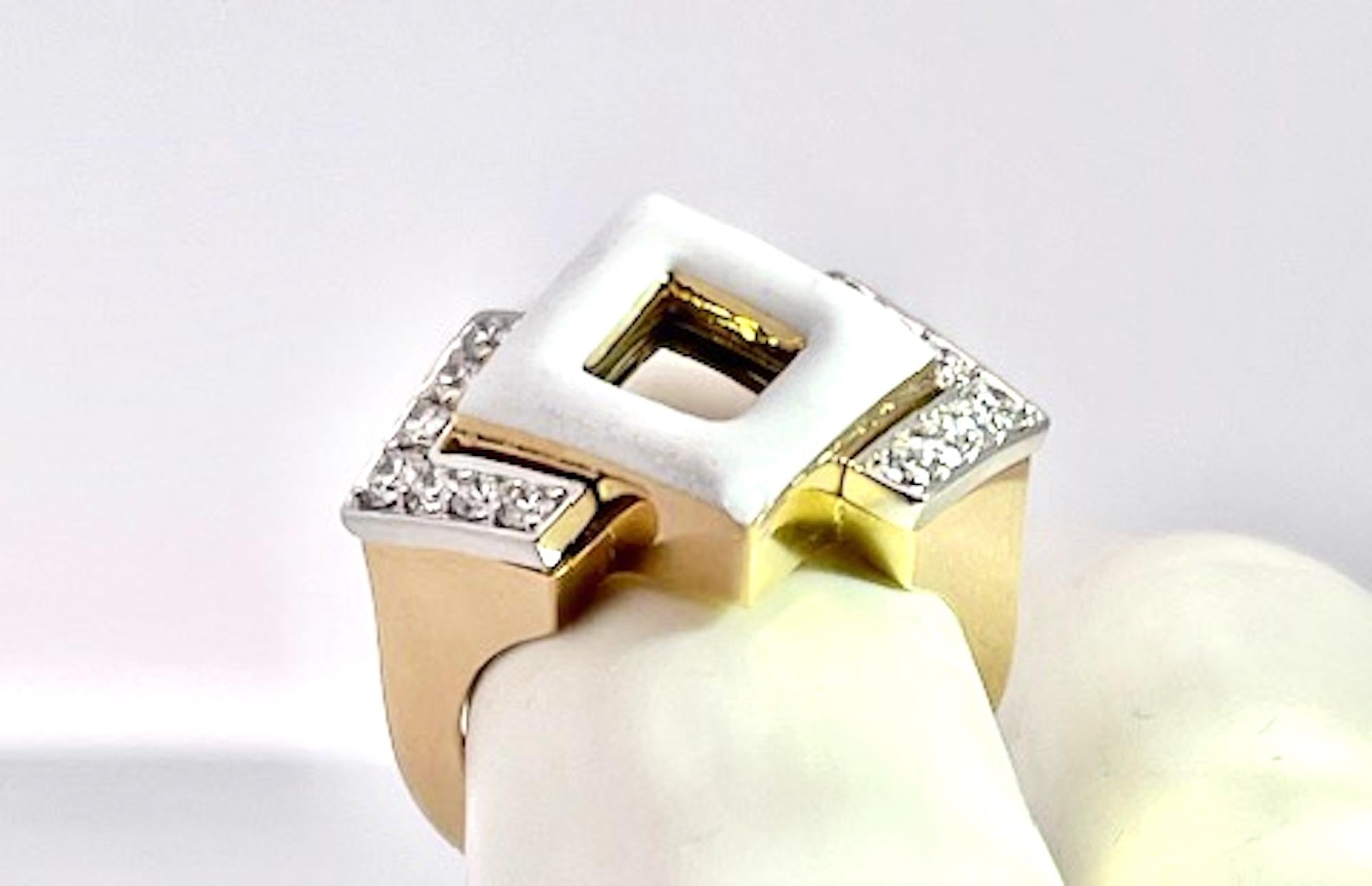 David Webb 18K Enamel Ring In condizioni buone in vendita a North Hollywood, CA