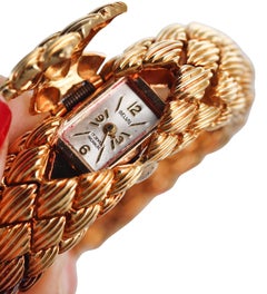 David Webb 18k Gold Bracelet with Watch