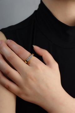 David Webb 18K Gold Diamonds Square Ring