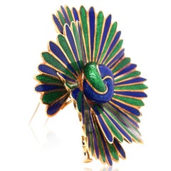 David Webb, 18K Gold Enamel Brooch