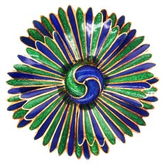 David Webb, 18K Gold Enamel Brooch