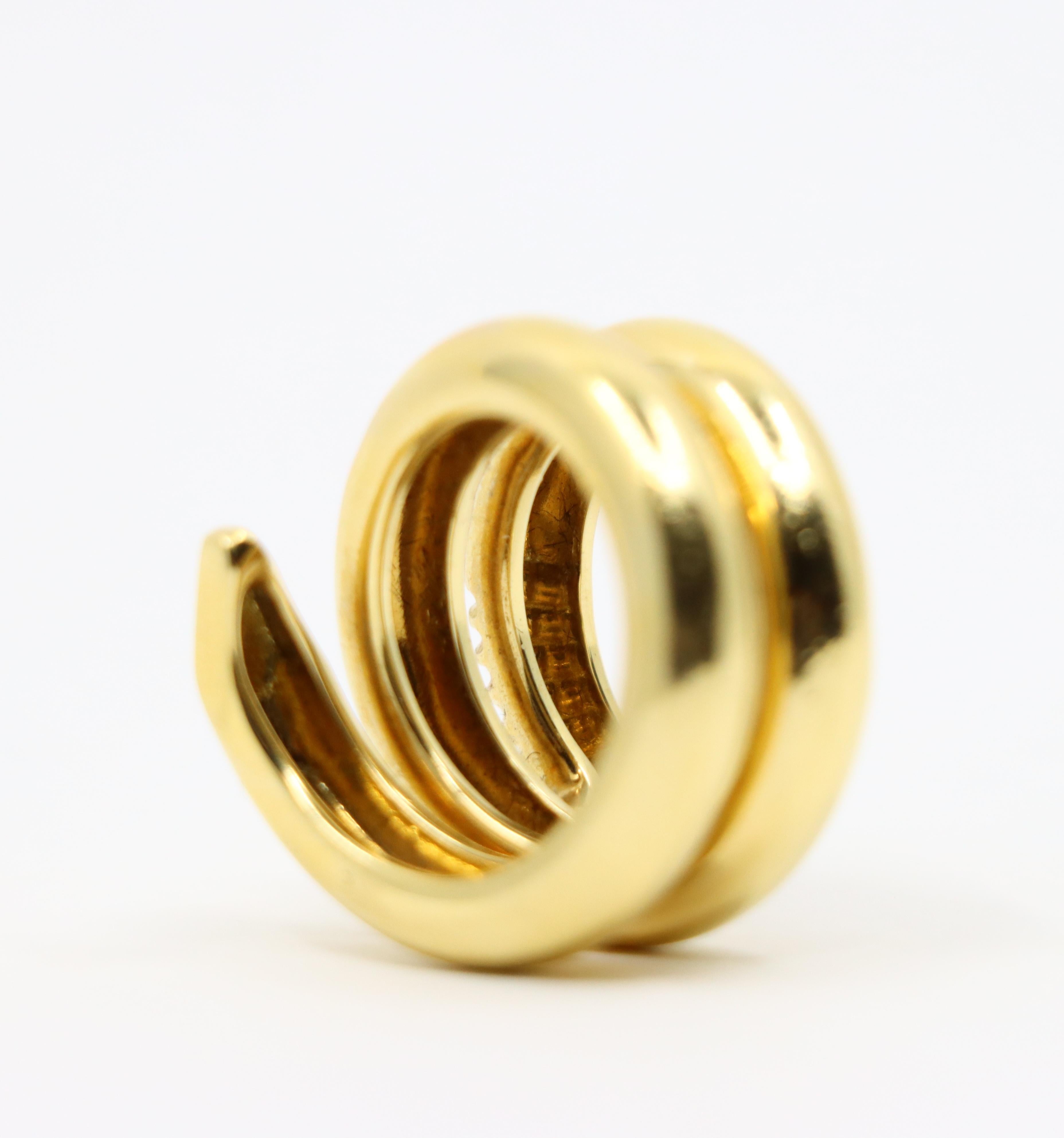 David Webb 18K Gold Nail Ring 7