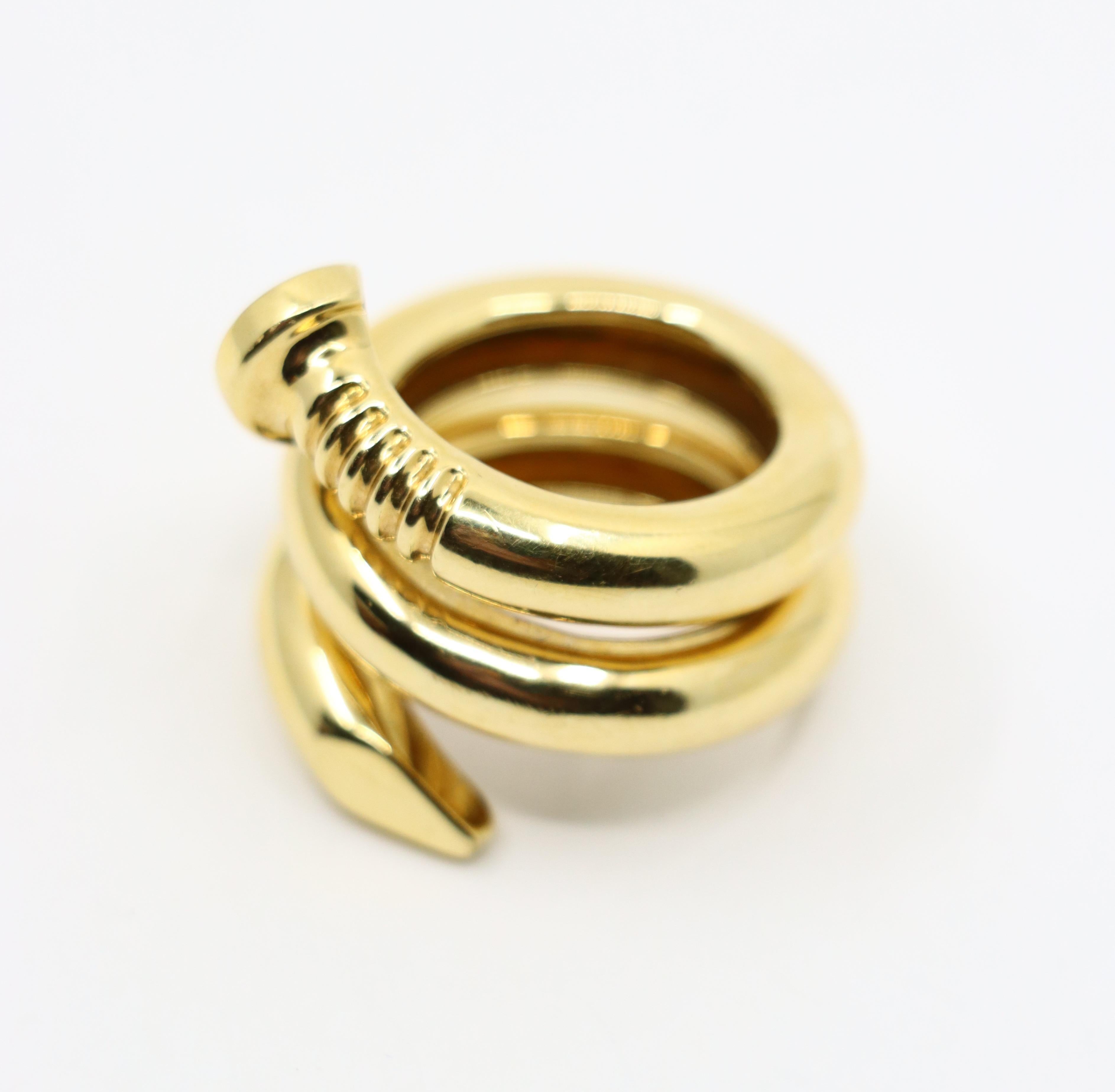 David Webb 18K Gold Nail Ring 9