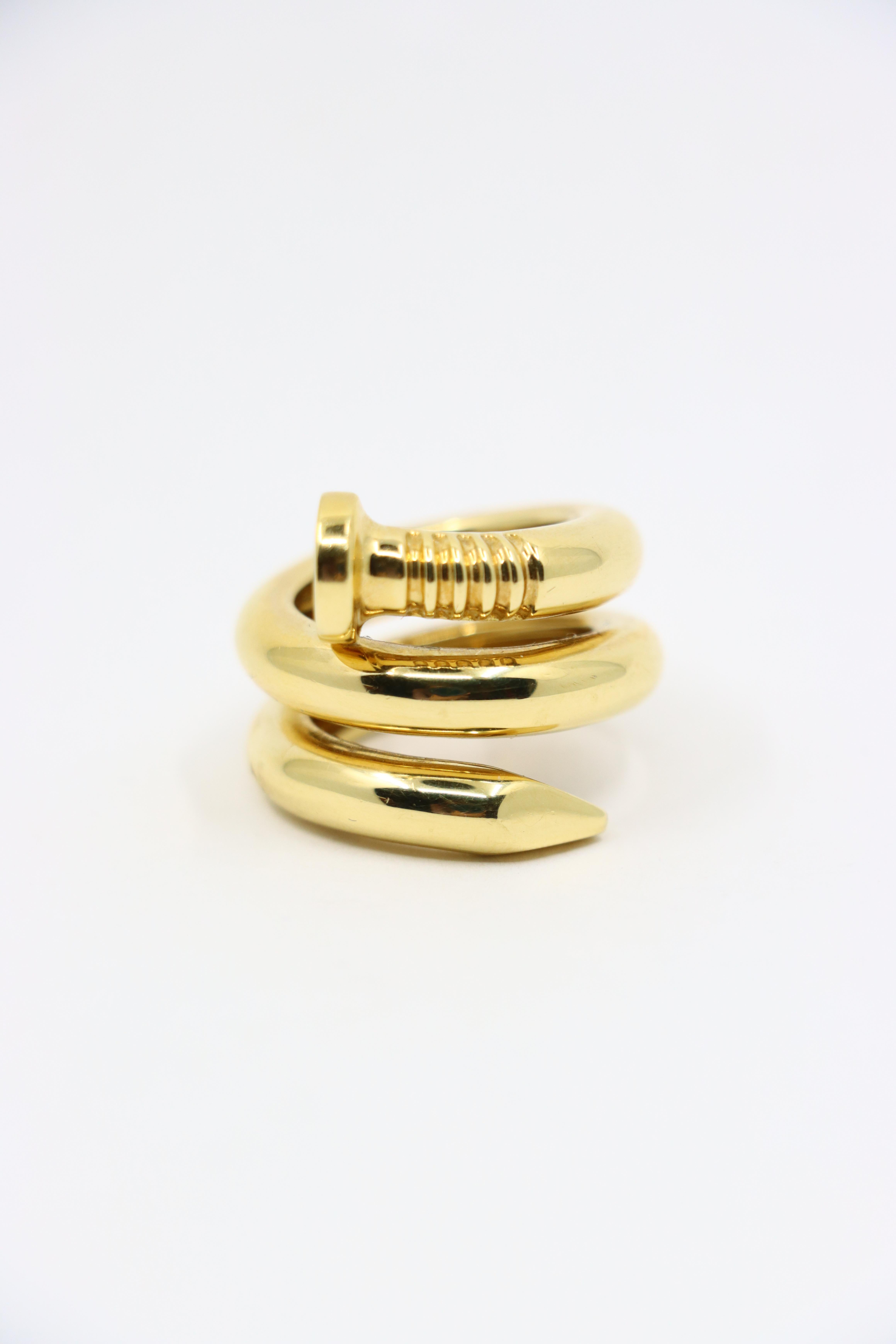 David Webb 18K Gold Nail Ring In Good Condition In Flushing, NY