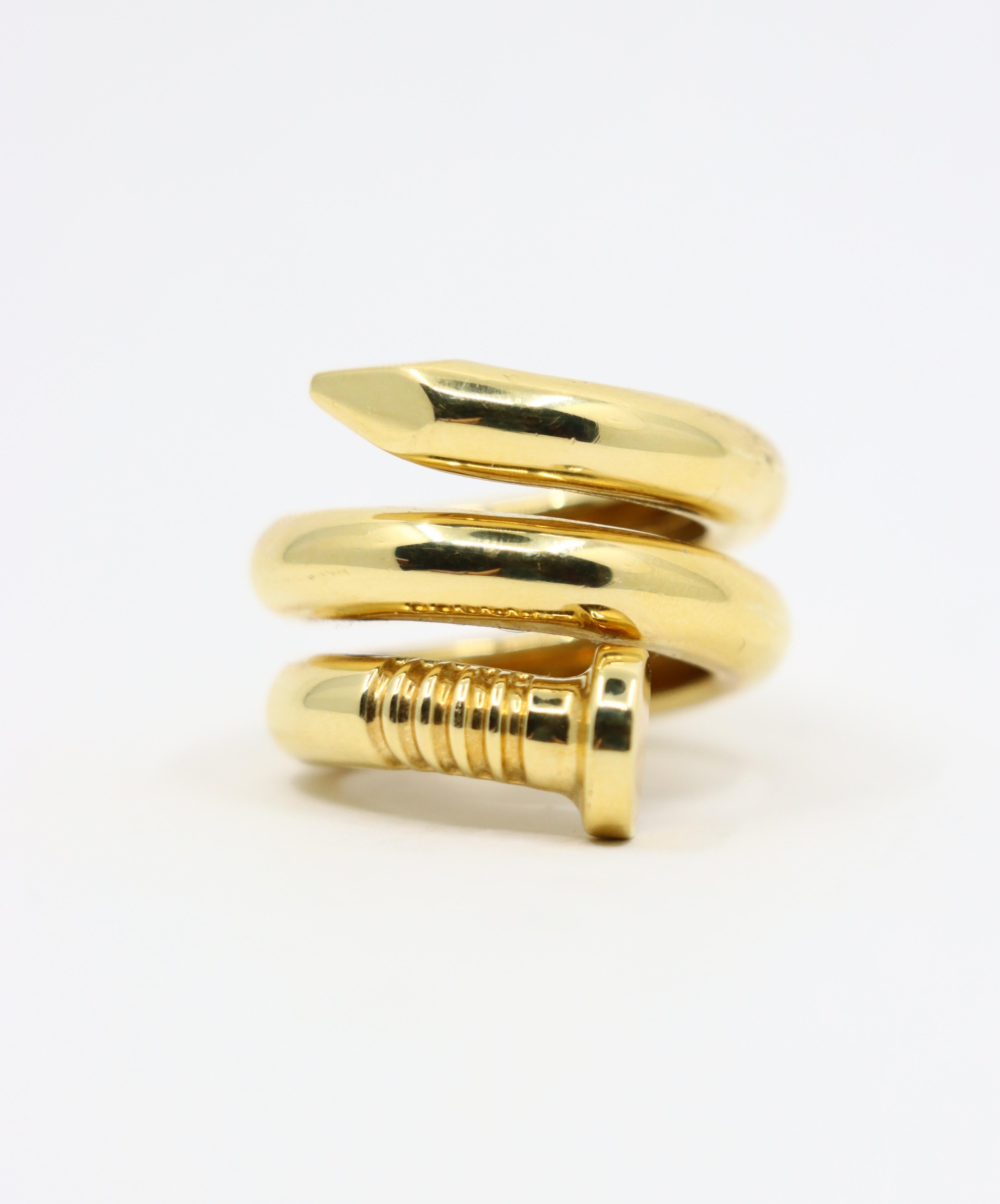 David Webb 18K Gold Nail Ring 4