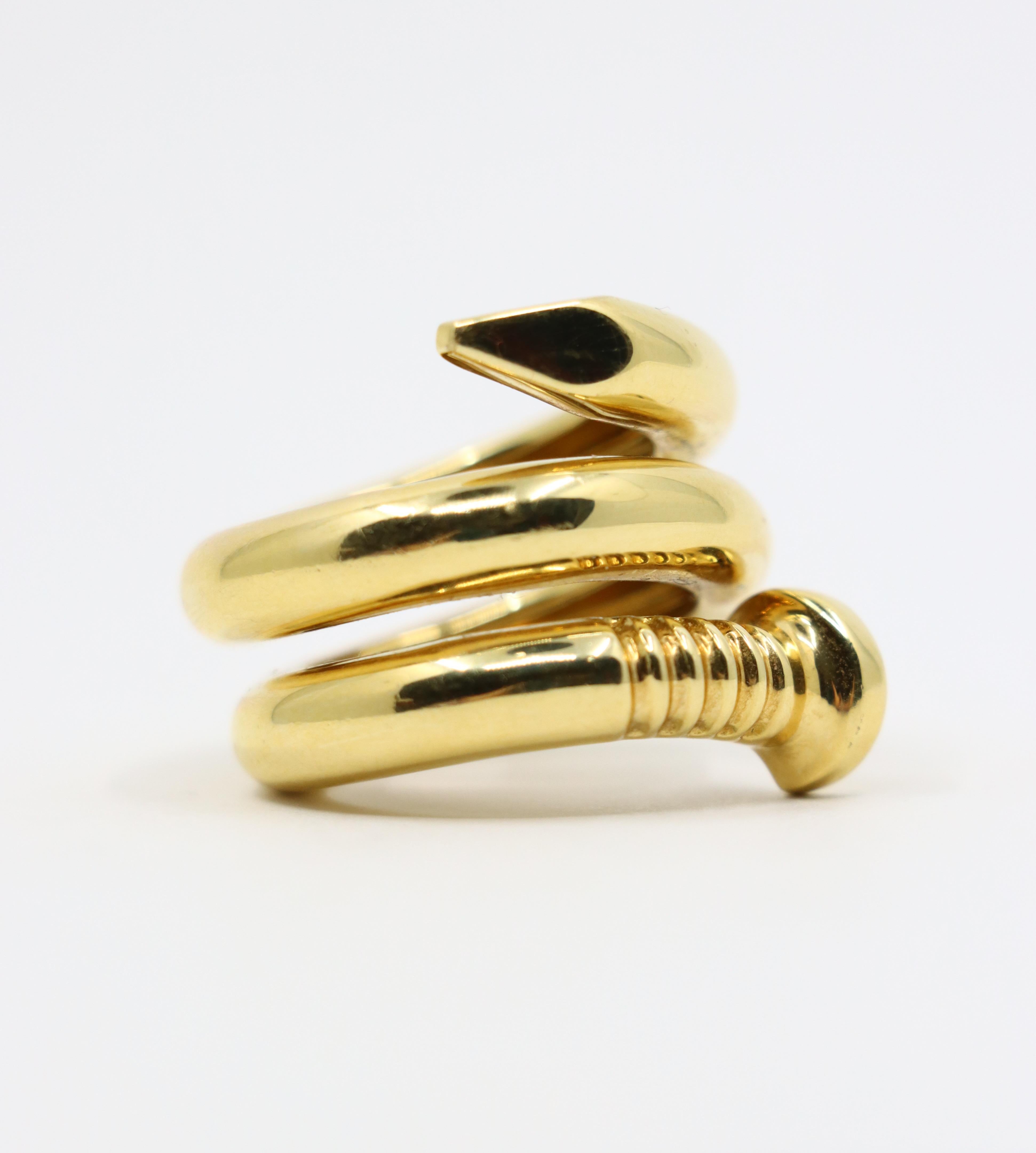 David Webb 18K Gold Nail Ring 5