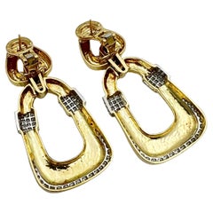 David Webb, orecchini a bussola con diamante in platino e oro 18k