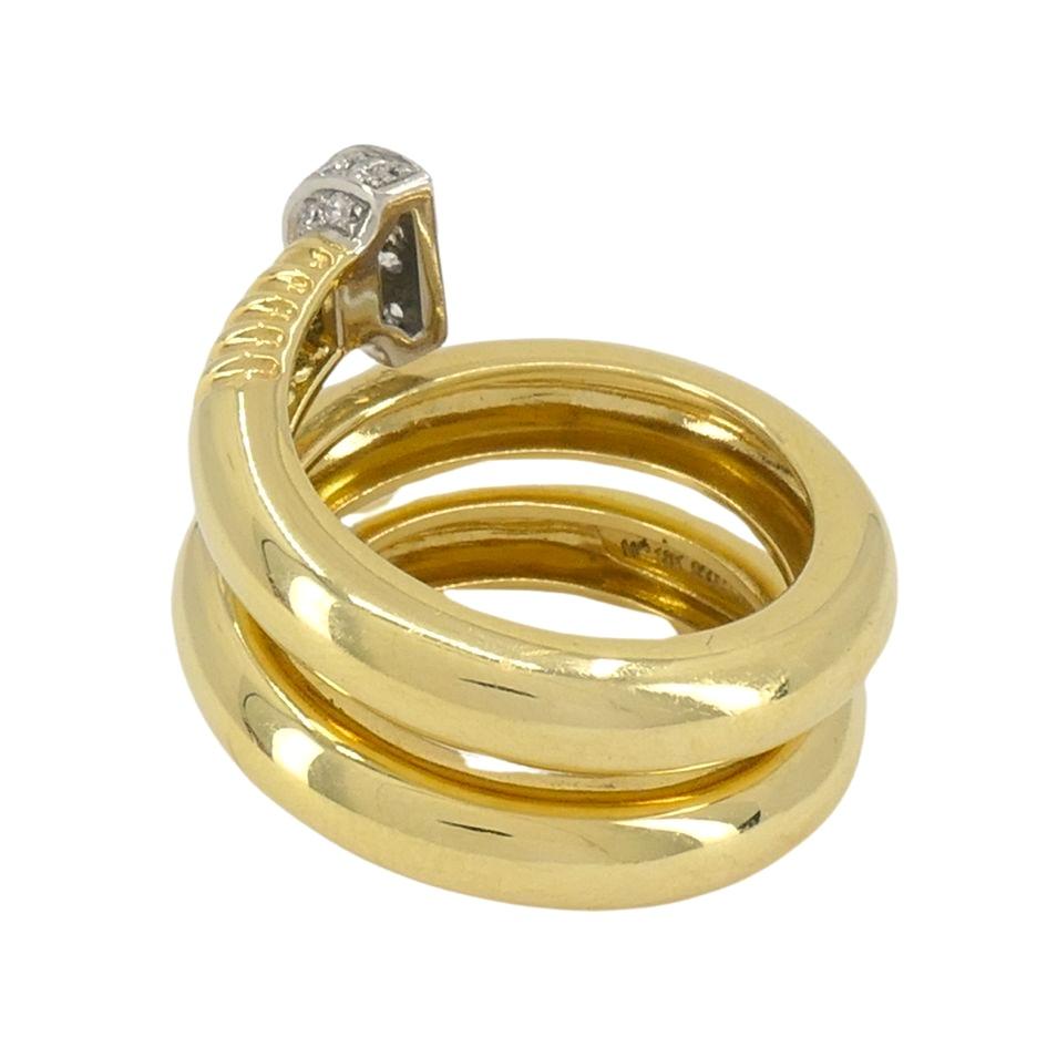 David Webb 18k Gold Platinum Diamond Nail Ring 1