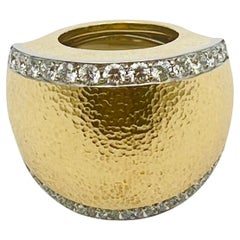David Webb 18k Gold Platinum Diamond Ring