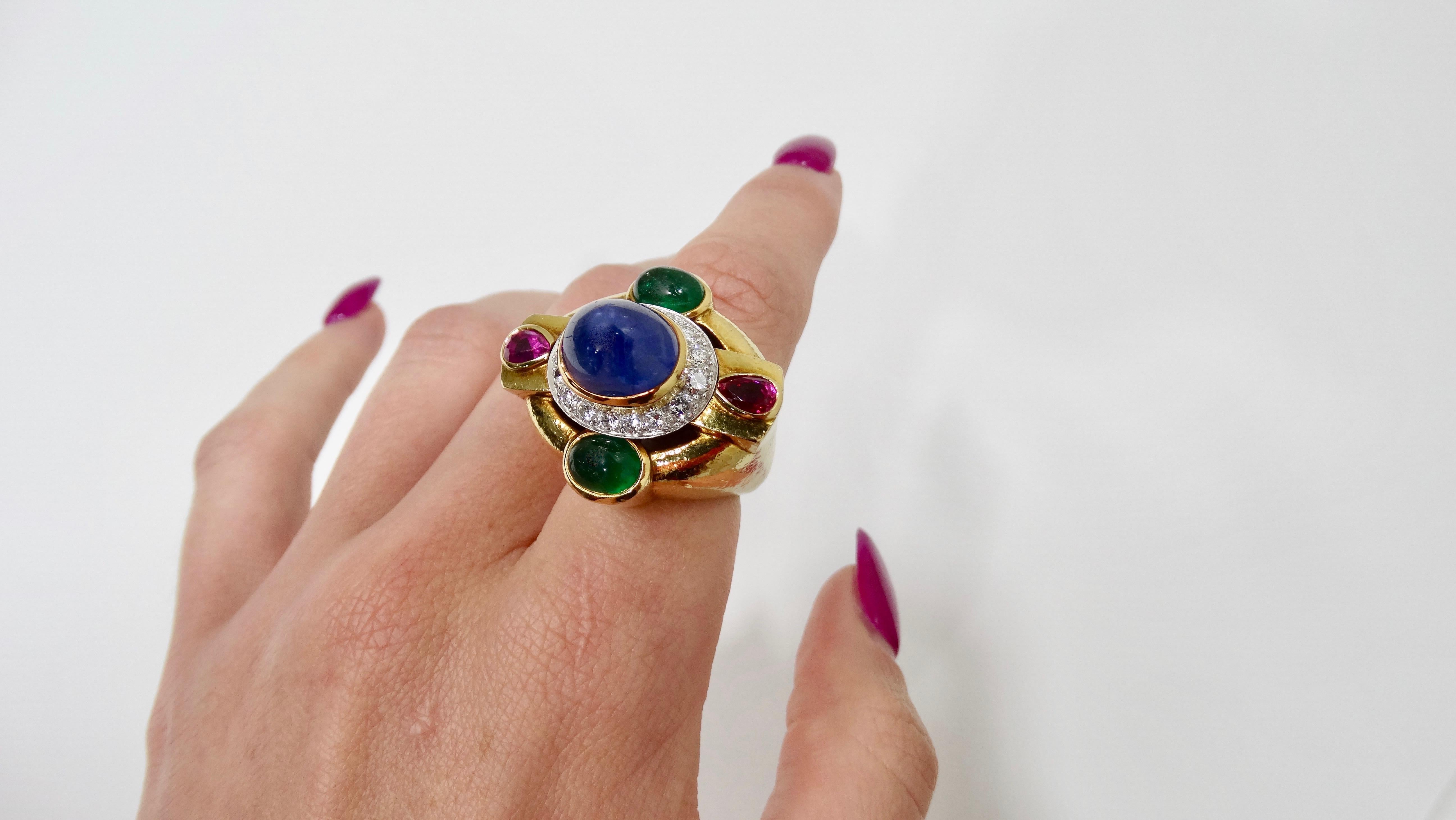 David Webb Sapphire Ring For Sale 2